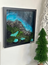 Load image into Gallery viewer, 12” x 12” Moss + Resin Midnight Tide
