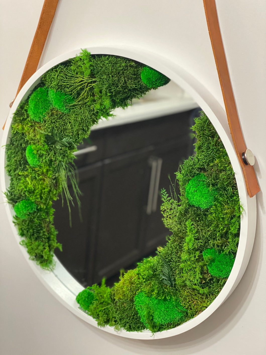 Moss Mirror - White with Strap